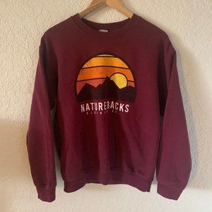naturebacks maroon red sunset sweatshirt